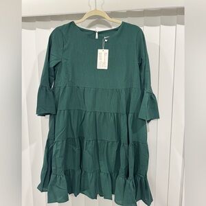Dark green babydoll dress- size small